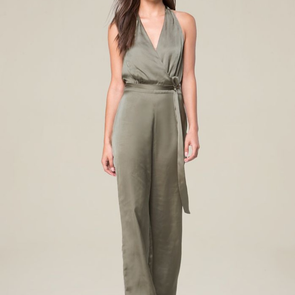 Green Jody Halter Jumpsuit